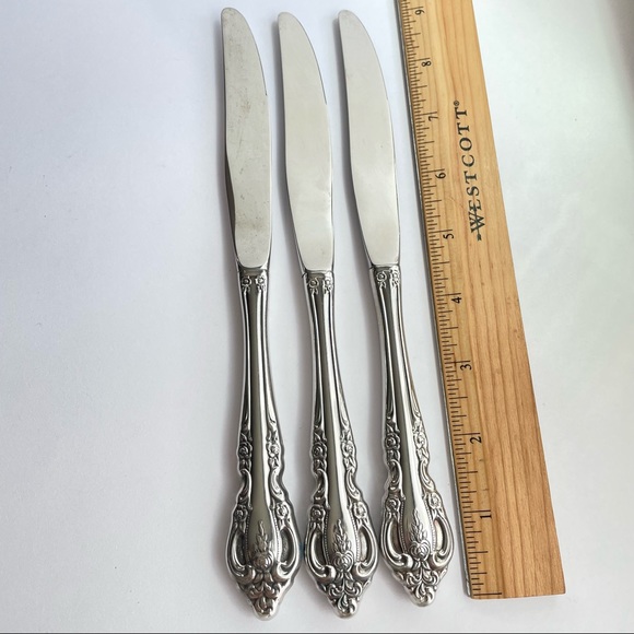 Vintage Oneida Brahms stainless knives set ornate - Picture 3 of 6